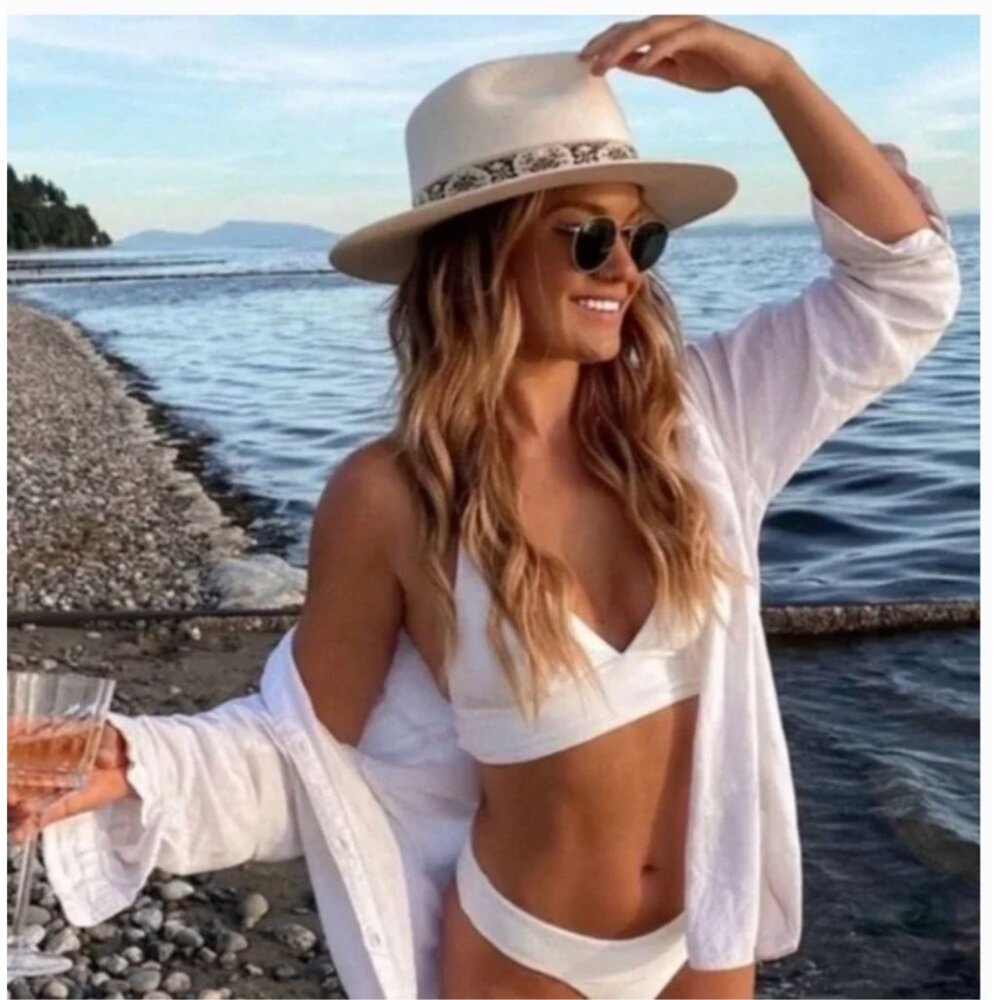 Lack Of Color Cream Hat with Tan Band